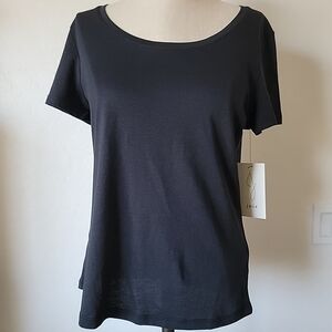 Joie Women's T-shirt Small Scoop Neck Short Sleeve Black Tee Blouse Pullover NWT